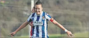  ?? ?? Amaiur Sarriegi celebra su gol ante el Levante Las Planas