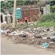  ?? ?? Sanitary workers said the panchayat allotted the place to dump garbage