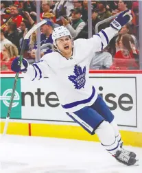  ?? KAMIL KRZACZYNSK­I-USA TODAY SPORTS ?? Toronto Maple Leafs right winger William Nylander is back to his old form after a rocky 2018-19 — and he’s on target for a career-high 64 points.