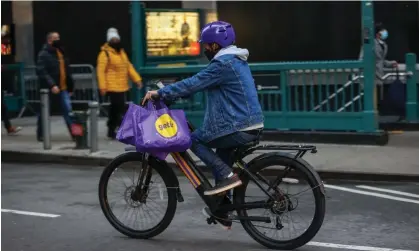  ?? ?? ‘There are more bikes on the street, tearing at breakneck speed to make tiny delivery windows.’Photograph: Anadolu Agency/Getty Images