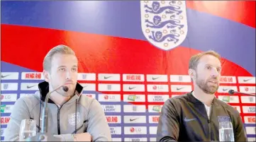  ?? Reuters photo ?? England’s Harry Kane and England manager Gareth Southgate during the press conference. —