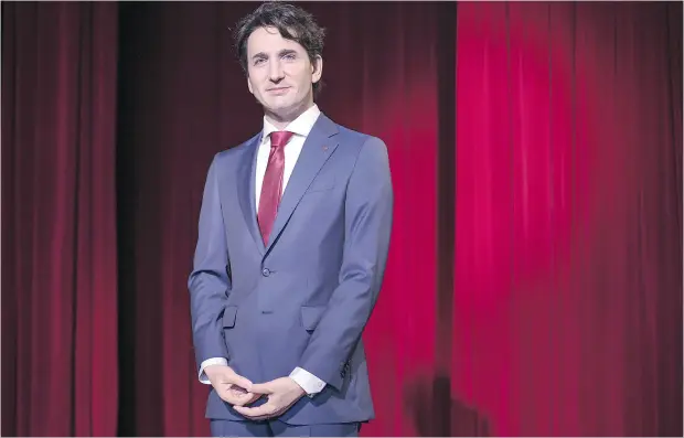  ?? DARIO AYALA FOR NATIONAL POST ?? The wax statue of Prime Minister Justin Trudeau before its official unveiling at the Grévin wax museum in Montreal on Tuesday.