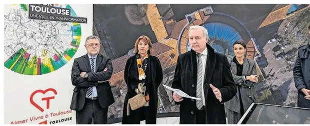  ?? Gabriel Kenedi ?? Le maire de Toulouse, Jean-Luc Moudenc, a présenté l’exposition « 10 ans de progrès pour Toulouse », jeudi 17 avril.