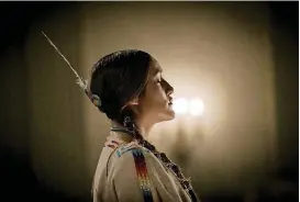  ?? [PHOTO PROVIDED BY CHICKASAW NATION PRODUCTION­S] ?? Q’orianka Kilcher stars in the title role of the famed Chickasaw storytelle­r in the film “Te Ata.”