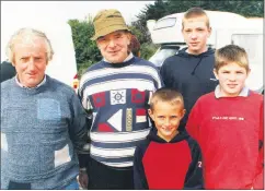  ?? ?? Locals l-r: Billy Ryan, Pat Carroll, David O’Leary, Victor Carroll and Brian Carroll enjoying the Horse Fair in Bartlemy in 2001.