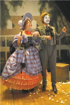  ?? Photos by Kevin Berne / Berkeley Repertory Theatre ?? Jennifer Regan as Dora and Lance Gardner as George in “An Octoroon,” which is based on an 1859 melodrama.