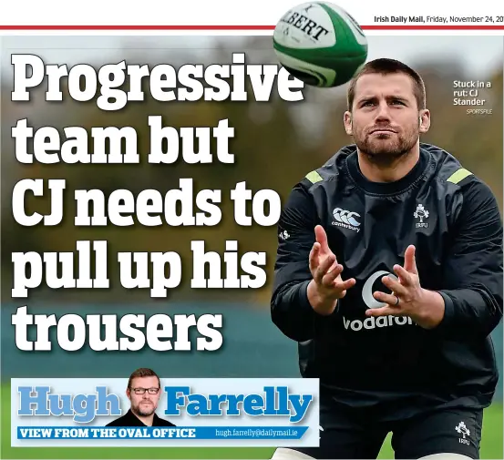  ?? SPORTSFILE ?? Stuck in a rut: CJ Stander