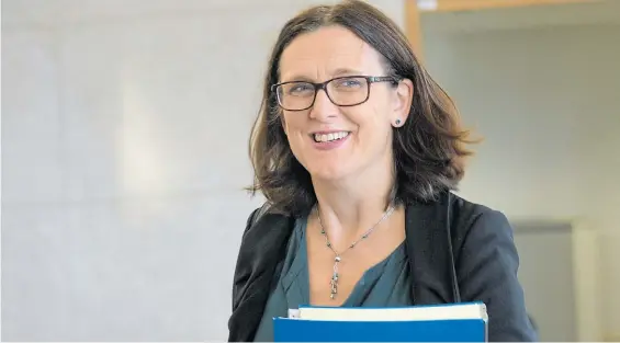 ??  ?? Deber cumplido. La comisaria de Comercio de la Comisión Europea, Cecilia Malmström, fue una actora clave del acuerdo con el Mercosur.