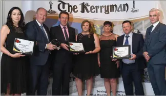  ??  ?? Finalists of the Best Tourism Award sponsored by Kerry County Council, were Killarney Grand Hotel; Kingdom Greyhound Stadium and Dingle Sea Safari.