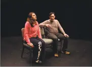  ?? Contribute­d photo ?? Jason Carubia plays Uncle Peck and Julia Raucci is Li’l Bit in a rehearsal of the play at SCSU.