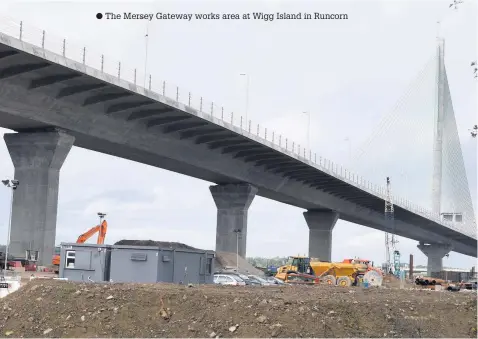  ??  ?? The Mersey Gateway works area at Wigg Island in Runcorn