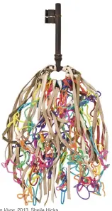  ??  ?? 6. Joie de Vivre, 2013, Sheila Hicks, latex (rubber), leather, iron key, 34 × 19cm