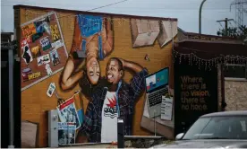  ??  ?? A mural is seen in the Fifth Ward in Evanston, Illinois. Photograph: Eileen Meslar/Reuters