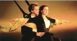  ?? PARAMOUNT PICTURES ?? Leonardo Dicaprio and Kate Winslet star in the 1997 film “Titanic.”