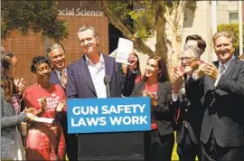  ?? GENARO MOLINA Los Angeles Times ?? “IF THEY are going to use this framework to put women’s lives at risk, we are going to use it to save people’s lives,” Gov. Gavin Newsom said of signing SB 1327.