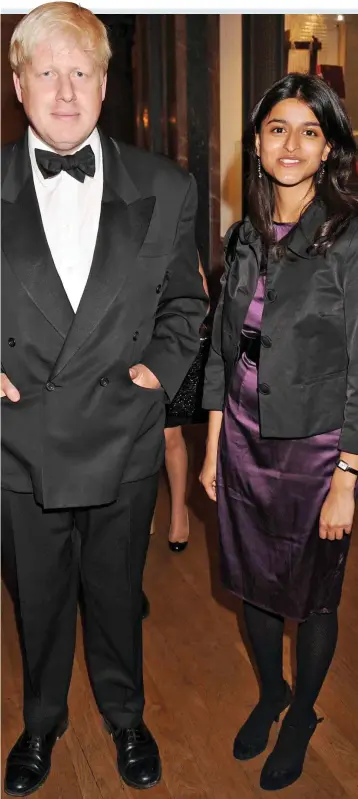  ?? ?? Long-time ally: Munira Mirza with Mr Johnson, then London mayor, in 2008