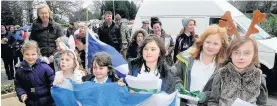  ??  ?? Strong feelings Children from Cambusbarr­on pictured at Viewforth last year during a protest against the quarrying plan