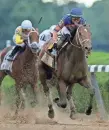  ?? BRAD PENNER/USA TODAY ?? Jockey Irad Ortiz Jr. guides Mo Donegal in the Belmont Stakes.