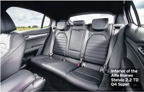  ??  ?? Interior of the Alfa Romeo Stelvio 2.2 TD Q4 Super