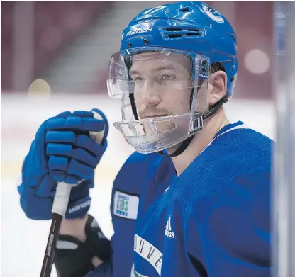  ?? JASON PAYNE/PNG ?? Sven Baertschi is hoping to return after missing 10 games with a fractured jaw.