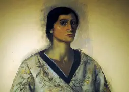  ??  ?? Autori Sopra: Ferruccio Ferrazzi, «Donna con piatti», cartone per affreschi. Foto piccola: Ferruccio Ferrazzi, «Cerere», cartone per mosaico