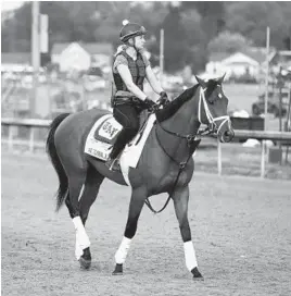  ?? ANDY LYONS/GETTY IMAGES ?? Audible trains at Churchill Downs before the Kentucky Derby, where he finished third. “I don’t feel like he’s as well as he was leading up to the Derby,” trainer Todd Pletcher said.