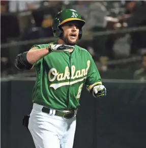  ?? KELLEY L. COX/USA TODAY SPORTS ?? Jed Lowrie is the type of veteran the A’s might have thought about trading in past Julys.