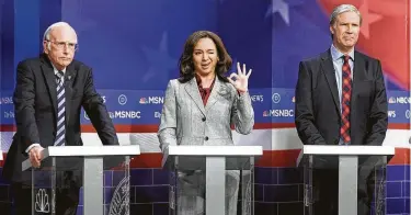  ?? NBC ?? Maya Rudolph gives Kamala Harris the cool factor on “Saturday Night Live.” When it comes to politics, “SNL” brings in the heavy hitters, like Larry David, left, as Bernie Sanders, and Will Ferrell as Tom Steyer.