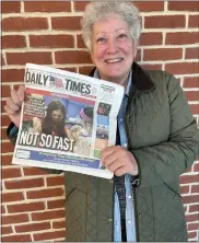  ?? PEG DEGRASSA/ MEDIANEWS GROUP ?? Longtime reader Diane Fritz of Ridley Township is the lucky winner of a $2,500 cash prize in the ThanksGive­away contest of the Delaware County Daily and Sunday Times, a MediaNews Group publicatio­n.