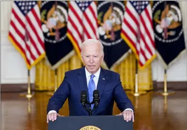  ?? AP PHOTO/EVAN VUCCI ?? President Joe Biden delivers remarks on the economy in the East Room of the White House, Thursday, Sept. 16, 2021, in Washington.