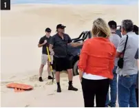  ??  ?? 1. A key component of training was how to best recover yourself in sand.
2. Qualified trainers were on hand all day to offer dad jokes and pearls of wisdom.
3. The dunes are steep, but we all made it through unscathed. 1