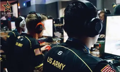  ?? Photograph: @USArmyespo­rts ?? A US army esports team. The army has ‘has paused streaming to review internal policies and procedures, as well as all platform-specific policies’.