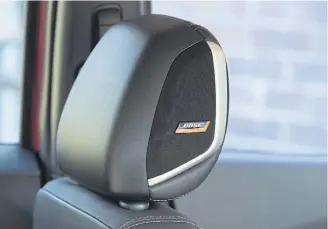  ??  ?? RIGHT A Bose speaker integrated into the driver’s headrest in the Nissan Kicks.