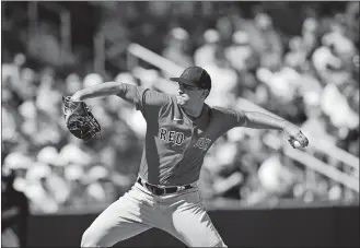  ?? BRYNN ANDERSON/AP PHOTO ?? Boston Red Sox relief pitcher Richard Bleier delivers during a spring training game against the Atlanta Braves on Saturday in North Port, Fla. The game finished in a 6-6 tie.