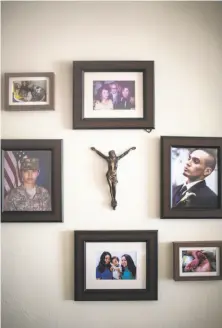  ??  ?? Michelle Morales, 28, was abused by her mother’s boyfriend for seven years as a child, and sought to have the man prosecuted when she was 25. He was sentenced to serve 160 years. Photograph­s hang on the living room wall where Morales lives with her mom...