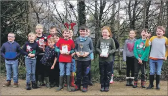  ??  ?? Members of the Young Naturalist Club at the prizegivin­g last December.