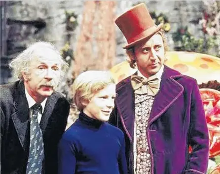  ?? Felicity Dahl ?? AUDIENCES were never sure what Gene Wilder was up to, especially as Willy Wonka, with Jack Albertson, left, and Peter Ostrum.