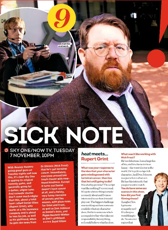 Sick Note S Rupert Grint Talks Us Through His New Show And Harry Potter Obvs Pressreader