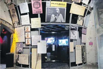  ?? PHOTOS: CAROLYN THOMPSON/THE ASSOCIATED PRESS ?? In the George Carlin exhibit at the National Comedy Center in Jamestown, N.Y., visitors can explore the late comedian’s creative files, journals and arrest records resulting from his Seven Words You Can Never Say on Television routine.