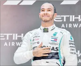  ?? Foto Afp ?? ▲ El piloto de la Fórmula 1 Lewis Hamilton, “líder en un deporte dominado por blancos”, también se pronunció contra la muerte de George Floyd.