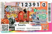  ??  ?? El sorteo será el miércoles 18 a las 19.00 horas. en el salón principal de la Lotería Nacional.