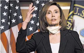  ?? ALEX WONG/GETTY ?? Speaker Nancy Pelosi, D-Calif., said the House would initiate negotiatio­ns with the Senate over difference­s on a surveillan­ce bill that days ago appeared set to become law.