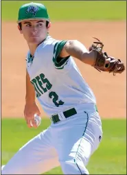 ?? NWA Democrat-Gazette/ANDY SHUPE ?? Greenland junior Austin Anderson has helped the Pirates earn their first trip to the Class 3A state baseball championsh­ip game since 2002. The Pirates will take on Harding Academy at 12:30 p.m. today in Baum Stadium.