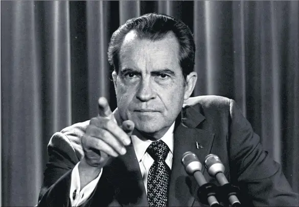  ??  ?? Today, Richard Nixon is remembered for the Watergate scandal which destroyed his presidency and confirmed fears about the capacity of power to corrupt.