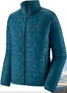  ??  ?? Chris likes the latest version of this lightweigh­t, environmen­tally friendly insulated jacket from Patagonia