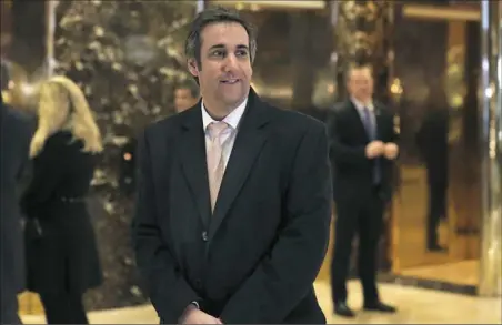  ?? Richard Drew/Associated Press ?? Attorney Michael Cohen has received and rejected a request for documents as part of Congress’ ongoing investigat­ion into Russia’s election meddling and contacts with the Trump campaign.