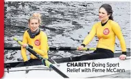  ??  ?? CHARITY Doing Sport Relief with Ferne Mccann