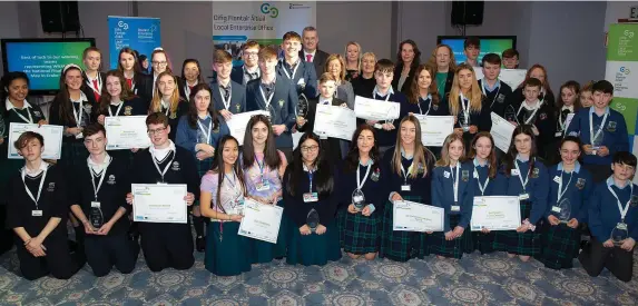  ??  ?? Students from County Wicklow who took part in last year’s Student Enterprise Programme.