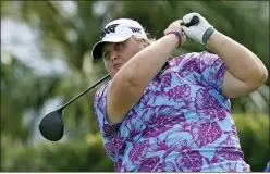  ?? PRESS CHRIS O’MEARA — THE ASSOCIATED ?? Haley Moore tees off on the first hole during the first round of the LPGA Pelican Women’s Championsh­ip golf tournament Thursday, Nov. 19, 2020, in Belleair, Fla.