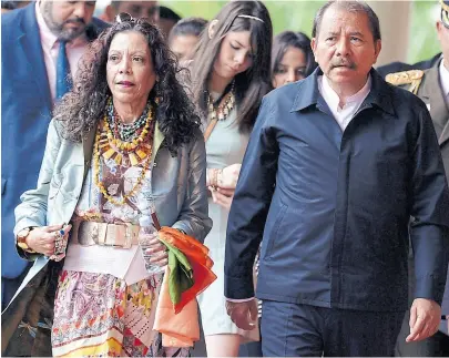  ?? Afp ?? Rosario Murillo y Daniel Ortega, el matrimonio que controla el poder en Nicaragua